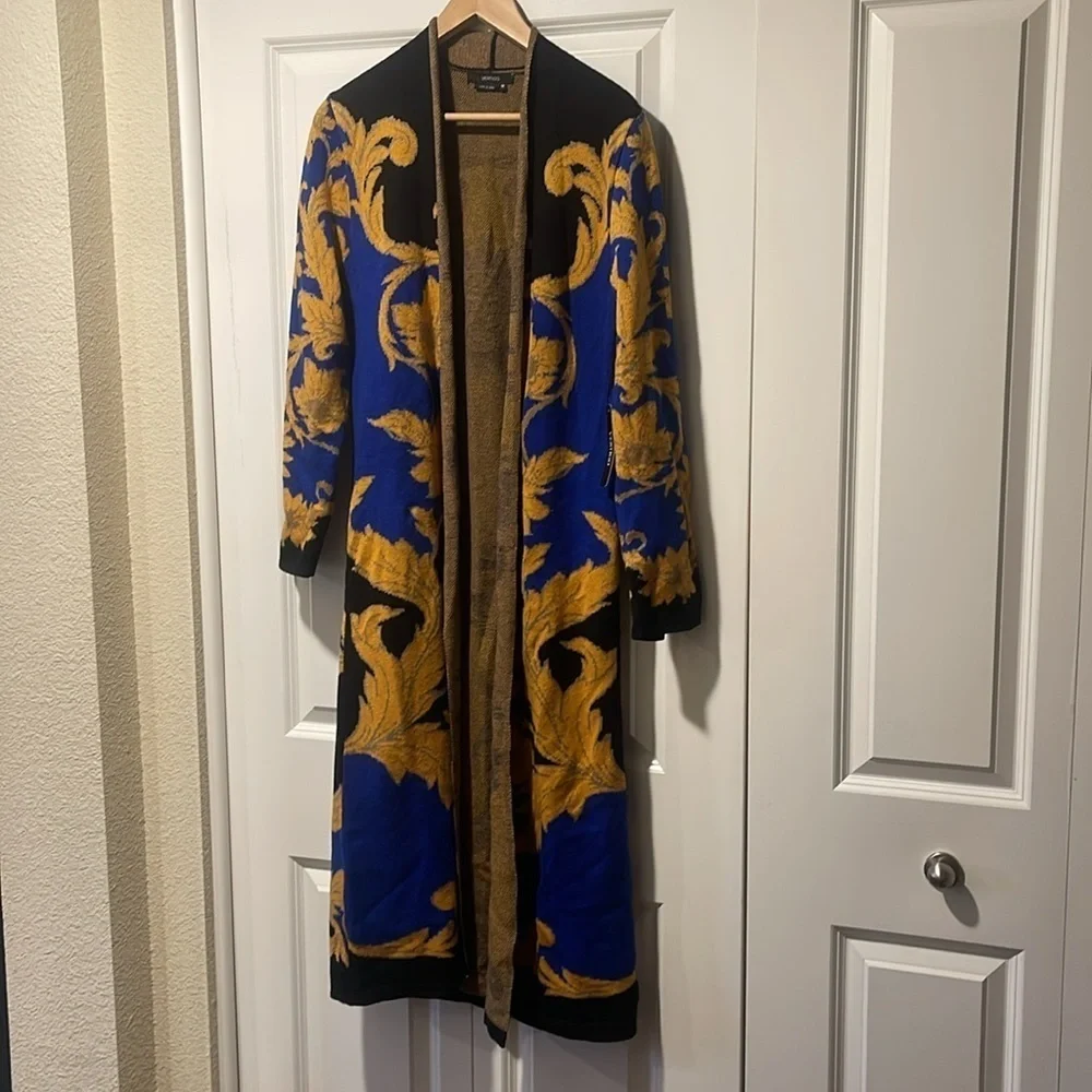 NWT VERTIGO Paris Long Cardigan Sweater Open Front Duster Medium